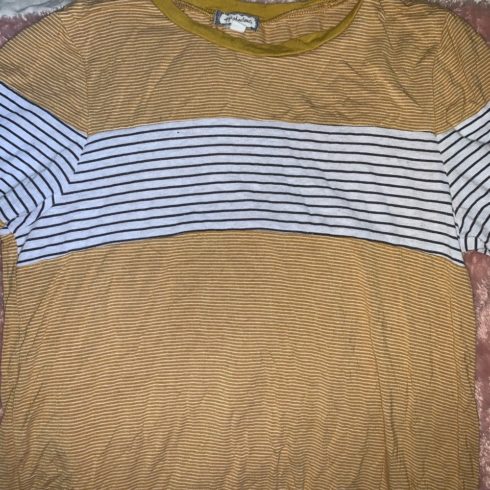 a striped t-shirt